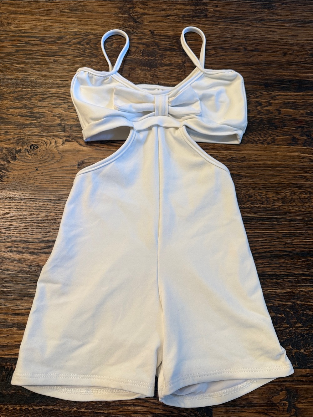 Bluewater Dancewear White Cutout Dance Unitard with Bow Detail